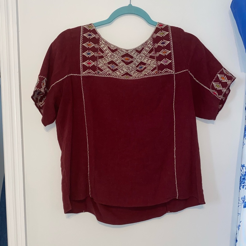 Red Short Sleeve Top